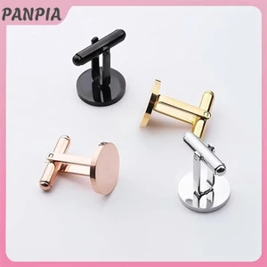 PANPIA-Round Thép không gỉ 15mm Khuy măng sét nam đánh bóng gương