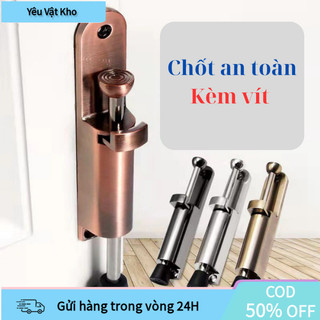 【COD】Chốt Cửa 2 Chiều Thông Minh Chống Va Đập, Lắp Đặt Dễ Dàng, Chất Liệu Hợp Kim Cao Cấp Màu Đồng