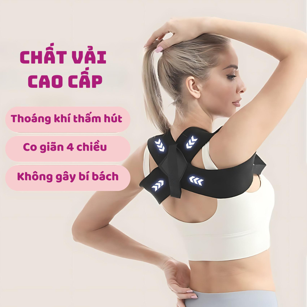 Đai Chống Gù Lưng Nam Nữ Đai Đeo Chống Gù Lưng Đai Nâng Ngực Bảo Vệ Vai Gáy Cột Sống