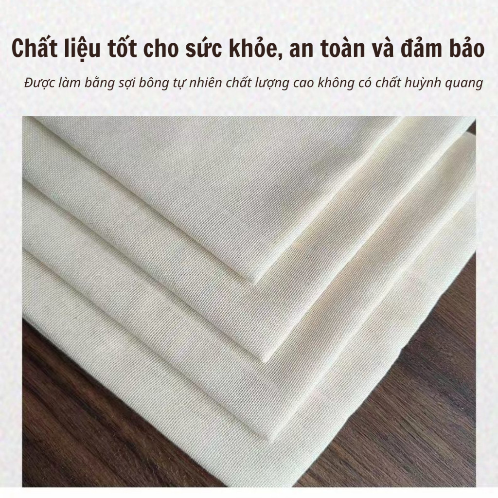 Combo 5 Vải Lọc Thấm Hút Thực Phẩm Gạc Bông Tinh Khiết Hấp Xôi Gạo Thức Ăn Cấp Lồng Vải Không Dính DT067