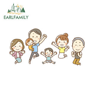 EARLFAMILY Gia Đình Tôi Chibi Dán Xe Máy Ván Trượt Vali Cá Tính JDM Vinyl Decal Chống Trầy Xước Phụ Kiện Xe Hơi
