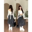 Chân váy caro dáng dài NIKI vạt chéo, chân váy cá tính phong cách streetwear | Khao Boutique