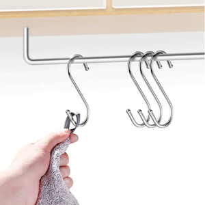 2 Chiếc Móc Thép Không Gỉ Hình Chữ S Móc Nhà Bếp Đầu Bóng Thép Hình Chữ S Móc Lớn Thép Không Gỉ S-Hook Schoolbag S-