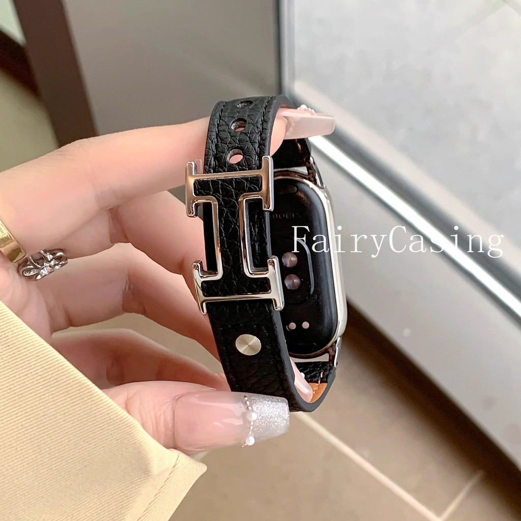 Dây da thay thế cho MiBand 10 8 9 Pro 7 6 5 4 3 Vòng đeo tay họa tiết vải thiều cho Redmi Watch 4 5 Dây đeo cổ tay