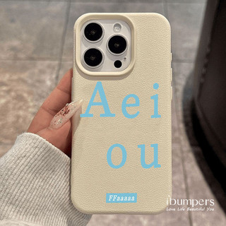 ibumpers Ốp Điện Thoại iPhone Đơn Giản Hàn Quốc Aei ou Họa Tiết Chữ Cái Cho IPhone 16 15 14 12 13 11 Pro Max IP 7 8 Plus X XS XR Ốp Lưng Mỏng Silicon Mềm Da Họa Tiết