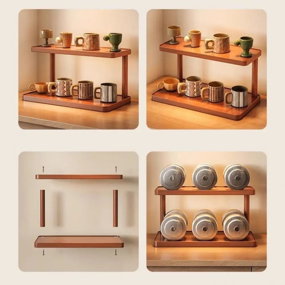 Giá để đồ để bàn SNUGHOUSE, Kệ đồ ăn bền bằng gỗ, Giá đỡ cốc đa năng Mini Phụ kiện gia đình
