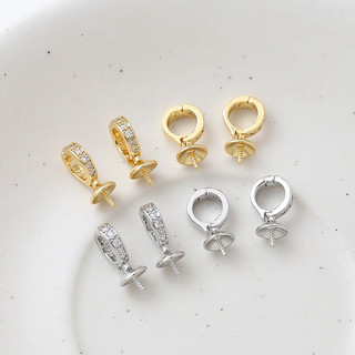 Mạ vàng 14k bảo quản màu, ngọc trai, khóa vạn năng, dát zirconium, tự làm vòng tay/vòng cổ thủ công