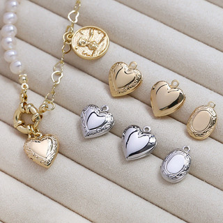 Mạ Đồng Thật Màu Vàng Bảo Quản Mini Pháp Khung Ảnh Mặt Dây Chuyền DIY Handmade Trang Sức Tay Vòng Cổ Mặt Dây Chuyền Bông Tai Phụ Kiện