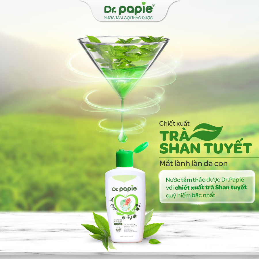 Mô tả Nước Tắm Thảo Dược Dr Papie Giúp Giảm Mẩn Ngứa, Rôm Sảy Cho Bé - Chai 230ml/Chai 500ml/Gel 300ml - 2
