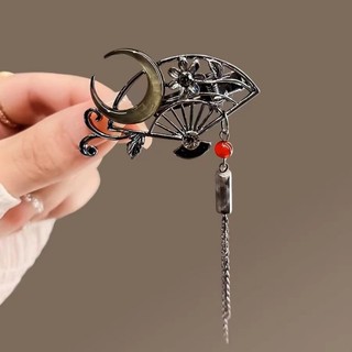 MAUROPOLI Quạt lưỡi liềm cổ điển, kẹp tóc sang trọng, phong cách mới lạ