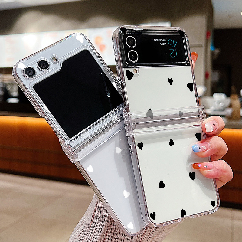 Dành Cho Samsung Galaxy Z Flip 6 Z Flip 5 Vỏ Họa Tiết Tình Yêu Gấp Chống Sốc Trong Suốt Cứng Cho Samsung Galaxy Z Flip 5 4 3
