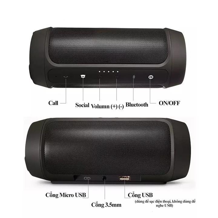 Loa Bluetooth Charge 2 Nghe Nhạc Không Dây Di Động Loa Cầm Tay Pin Trâu Bass Căng Âm Thanh Lớn