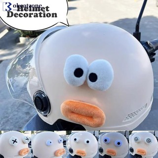 Okcatzone 2 Chiếc Dễ Thương Xe Máy Mũ Bảo Hiểm Trang Trí Cho Motocross Full Face Off Road Mũ Bảo Hiểm Miếng Dán Mềm Mại Sang Trọng Miệng Và Mắt To L7O4