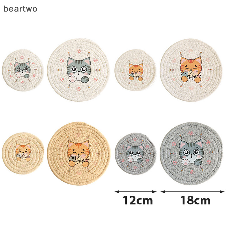 < Beartwo > Thảm trải bàn cách nhiệt Placemat Cốc Bát Thảm trang trí nhà cửa Hoa văn Coaster Trang trí bàn Phụ kiện nhà bếp Đẹp