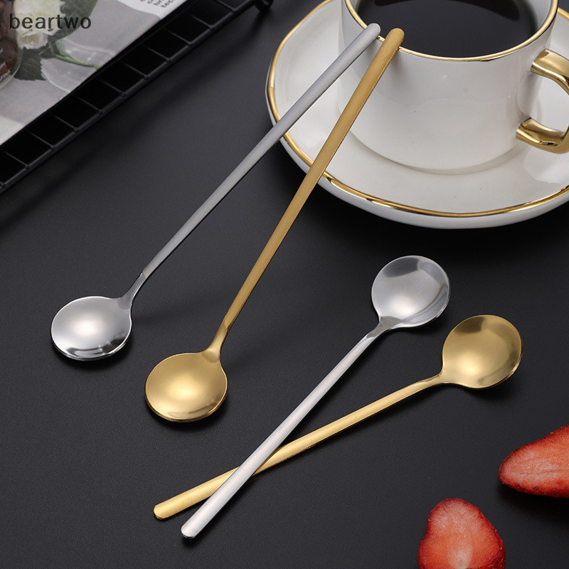 < Beartwo > 1 Chiếc Thìa Inox Lớn Tay Cầm Dài Thìa Nhà Bếp Dao Kéo Cơm Bánh Bao Cháo Muỗng Canh Nhà Hàng Bộ Đồ Ăn Đẹp
