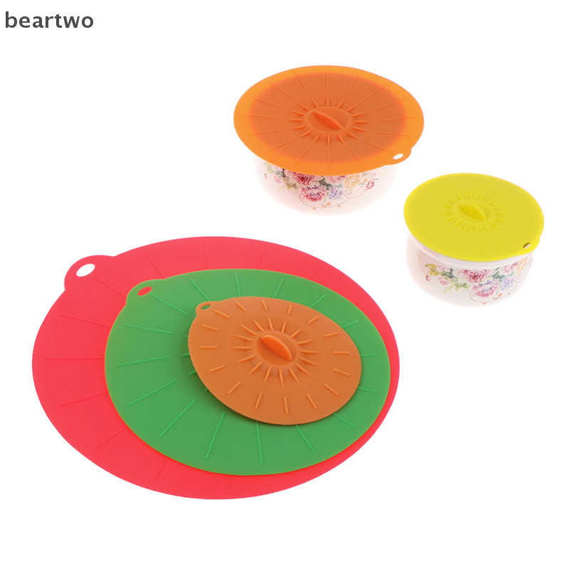 < Beartwo > Nắp Bát Vi Sóng Silicon Nồi Nấu Chảo Nắp Có Thể Tái Sử Dụng Đẹp