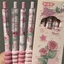 GETVOW 4 Cái / bộ Bút Gel, Bút Trung Tính Mực Đen 0.5 Mm, Nhanh Khô Bướm Hoa Hồng Series Loại Báo Chí ST Đầu Chữ Ký Bút Quà Tặng