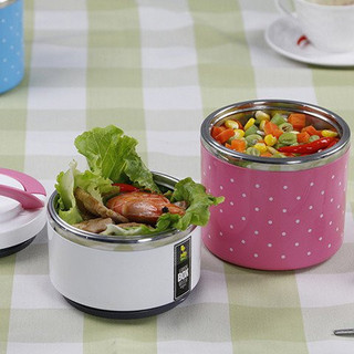Camen Chấm Bi Đựng Thức Ăn Giữ Nhiệt  2 ngăn lõi inox