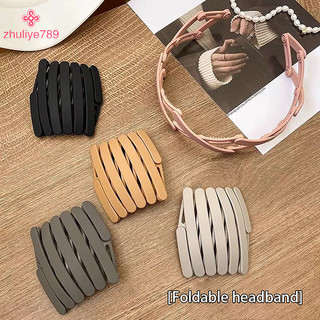 < zhuliye789 > Dây buộc tóc gấp di động dành cho nữ Băng đô rửa mặt chống trượt Phụ kiện tóc cho bé gái có thể thu vào