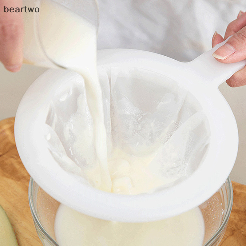< Beartwo > 100 / 120 / 200 / 300 / 400 Lưới Nylon Có Thể Giặt Siêu Mịn Lưới Lọc Thìa Sàng Sữa Đậu nành Nước ép Cà phê Trà Lọc Đẹp