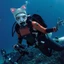 Mũ lặn tai mèo ESSENCEH, Mũ trùm đầu Wetsuit Neoprene 3MM, Phim hoạt hình dày dặn với dây đeo cằm Mũ lặn biển