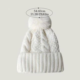 Mũ Beanie dệt kim dày giữ ấm, bảo vệ tai, phù hợp nam nữ