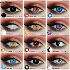 Mắt Halloween Trang Điểm Mắt Ống Kính Tiếp Xúc 2 Ống Kính Đen / Trắng / Đỏ Ống Kính Cosplay Ống Kính Tiếp Xúc 14.5mm Sử Dụng Hàng Năm Trang Điểm Làm Đẹp