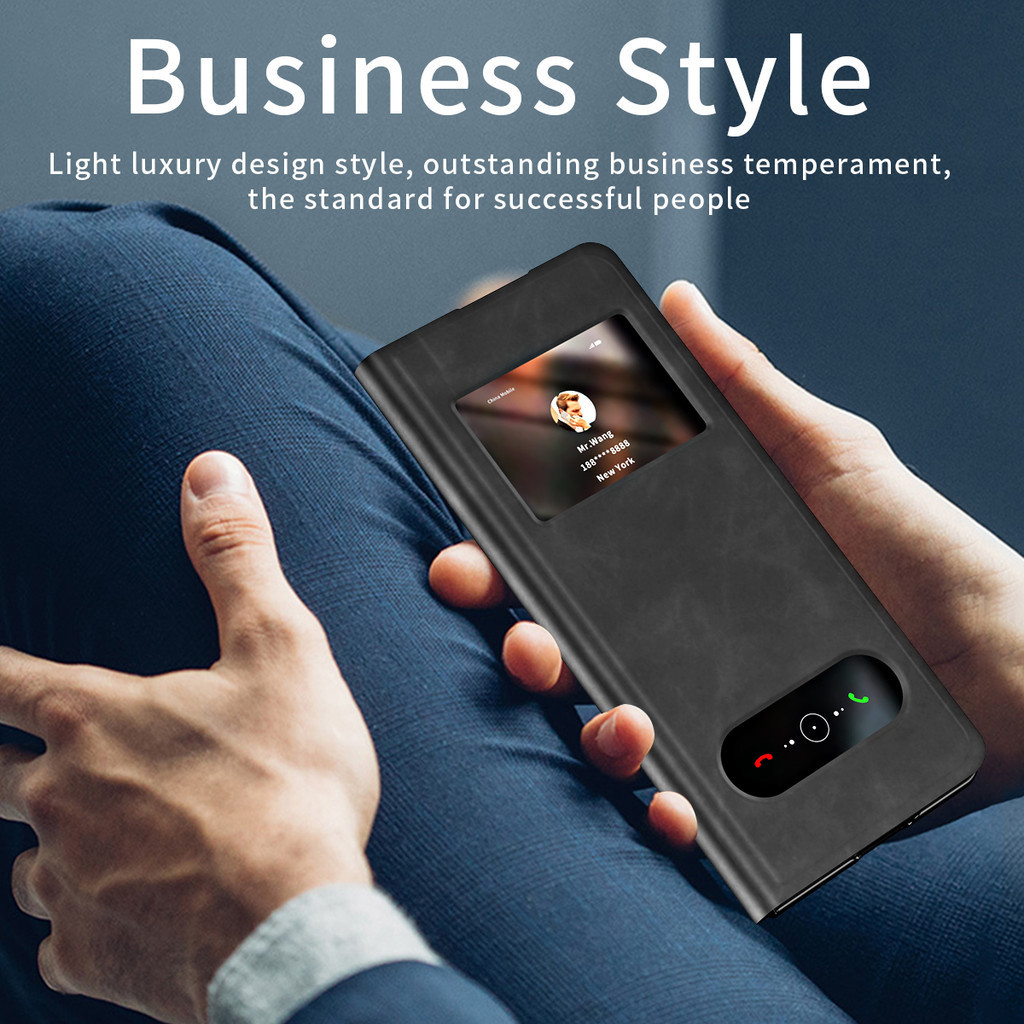 Ốp lưng da sang trọng cho Samsung Galaxy Z Fold 6/5/4/3, vỏ chống sốc Armor