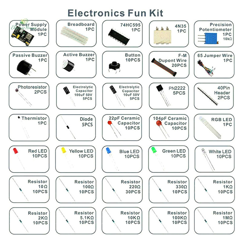 Bộ Điện Tử DIY Starter 830 Tie-point Breadboard Cho R3 Có Hộp mới