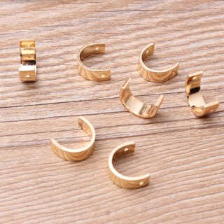 DIY Đồng Mạ Điện Bông Tai Phụ Kiện Hàn Quốc Mở Hình Bán Nguyệt Đính Hạt Tai Kẹp Tai Trang Sức Vật Liệu Handmade
