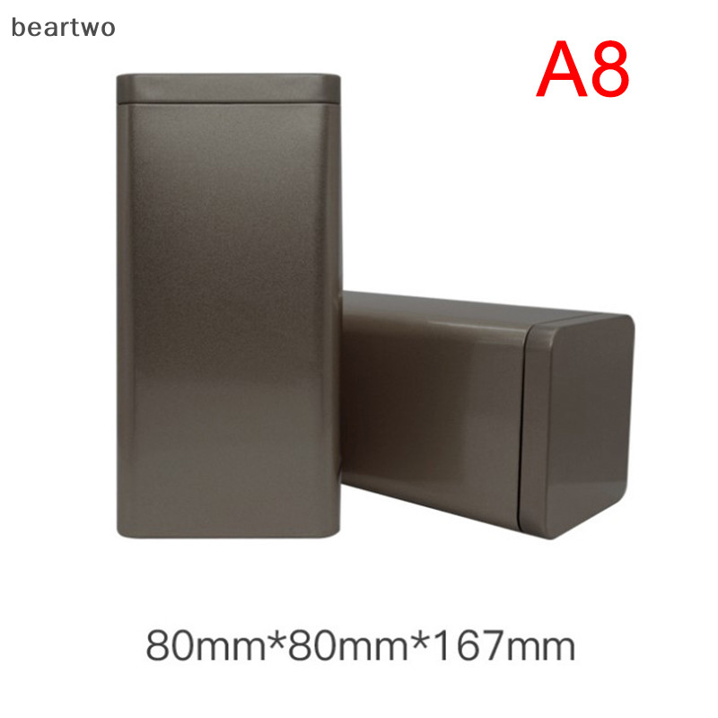 < Beartwo > 1 Cái Lon Trà Hộp Bảo Quản Bao Bì Kim Loại Vuông Lọ thiếc Nhỏ Đẹp