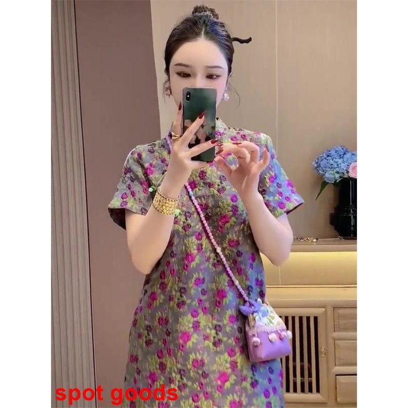 Váy hoa phong cách Trung Quốc cổ điển váy phù hợp cho nữ
