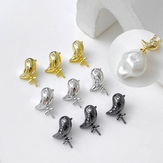 Mạ Đồng Vàng Thật Giữ Màu Sắc Kẻ Sọc Zirconium A Piao Đầu Chim Thái Tự Làm Trang Sức Baroque Vòng Tay Vòng Cổ Phụ Kiện