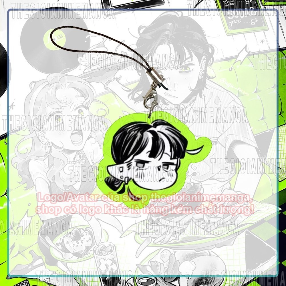 Móc dây treo điện thoại NGƯỜI MÀ TÔI ĐỂ Ý ĐẾN KHÔNG PHẢI LÀ ĐÀN ÔNG in hình anime mica acrylic móc khóa dễ thương