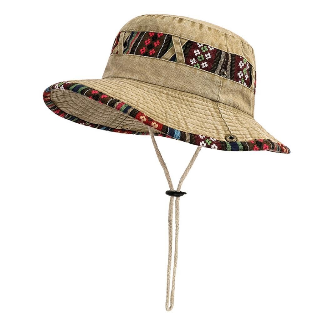 FUHUIOT Mũ Cao Bồi Phương Tây, Mũ Vành Rộng Thoáng Khí Vintage, Ngoài Trời Quốc Gia Gió Sunhat Chống Nắng Nam Leo Núi Mũ Unisex