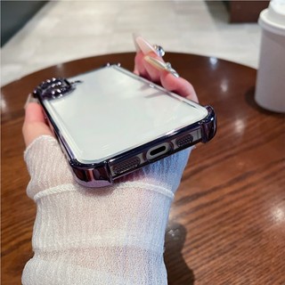 Ốp Lưng Chống Sốc Mạ Sang Trọng Cho iPhone 16 15 14 Plus 13 12 11 Pro Max Silicon Mềm TPU Giáp Ốp Lưng Trong Suốt