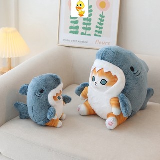 Plus Kawaii Shark Cat Plushie Mofusand Cat Đồ chơi sang trọng Búp bê mèo trái cây dễ thương Vui nhộn Động vật biến hình 2 trong 1 Gối ngủ cho bé Quà tặng ngày trẻ em Quà tặng sinh nhật Đồ chơi nhồi bông cho mèo
