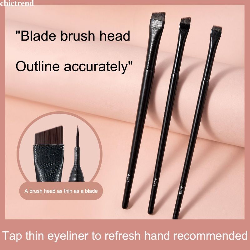 🌟chic🌟Bàn chải kẻ mắt Blade, Bàn chải lông mày phẳng góc siêu mịn, Bàn chải trang điểm đặt dưới mắt Bàn chải chi tiết chính xác