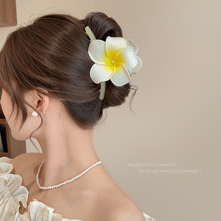 Frangipani Grab Kẹp Nữ 2026 Mới Cao Cấp Cảm Ứng Hoa Cá Mập Kẹp