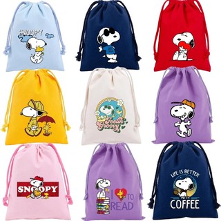 Túi dây rút Snoopy túi lưu trữ hoạt hình túi quà tặng túi vải sang trọng