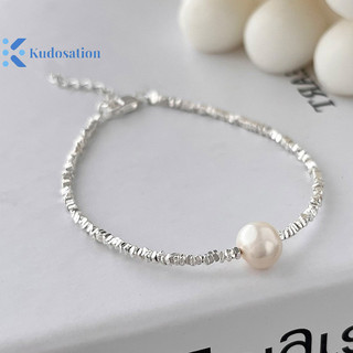 Kudosation Thời Trang Xương Đòn Dây Xích Gãy Bạc Không Đều Ngọc Trai Vòng Cổ Vòng Tay Cho Nữ Tiệc Cưới Sinh Nhật Vintage Trang Sức Quà Tặng