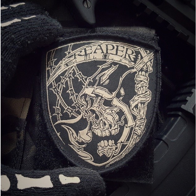Patch vải velcro thần chết dán quần áo_ba lô