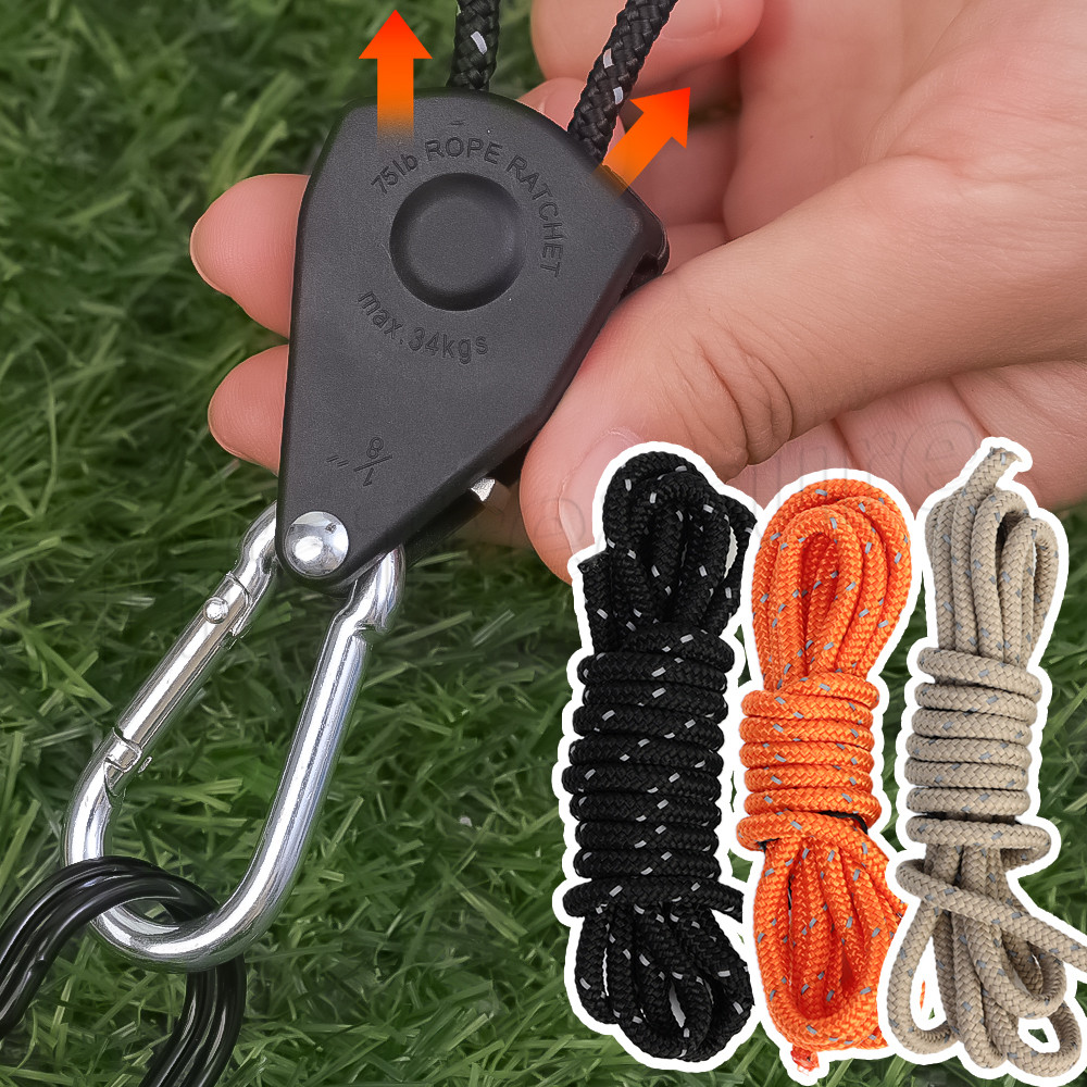 [Đặc sắc] Bộ căng dây lều cắm trại - Móc treo ròng rọc nâng - Khóa cố ...