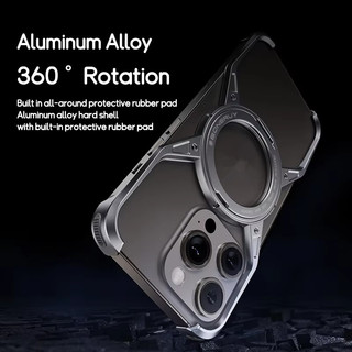 [Jlk] Vỏ điện thoại không khung bằng hợp kim nhôm kim loại cho iPhone 16 14 13 15 Pro Max Vỏ chống sốc không vành