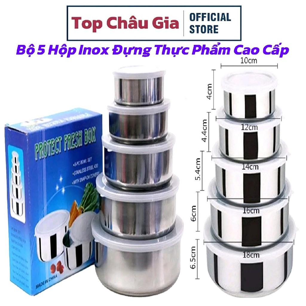 2 Bộ 10 Thố Inox Có Tặng Nắp- 10 bát inox đựng thực phẩm thau nhôm đựng ...