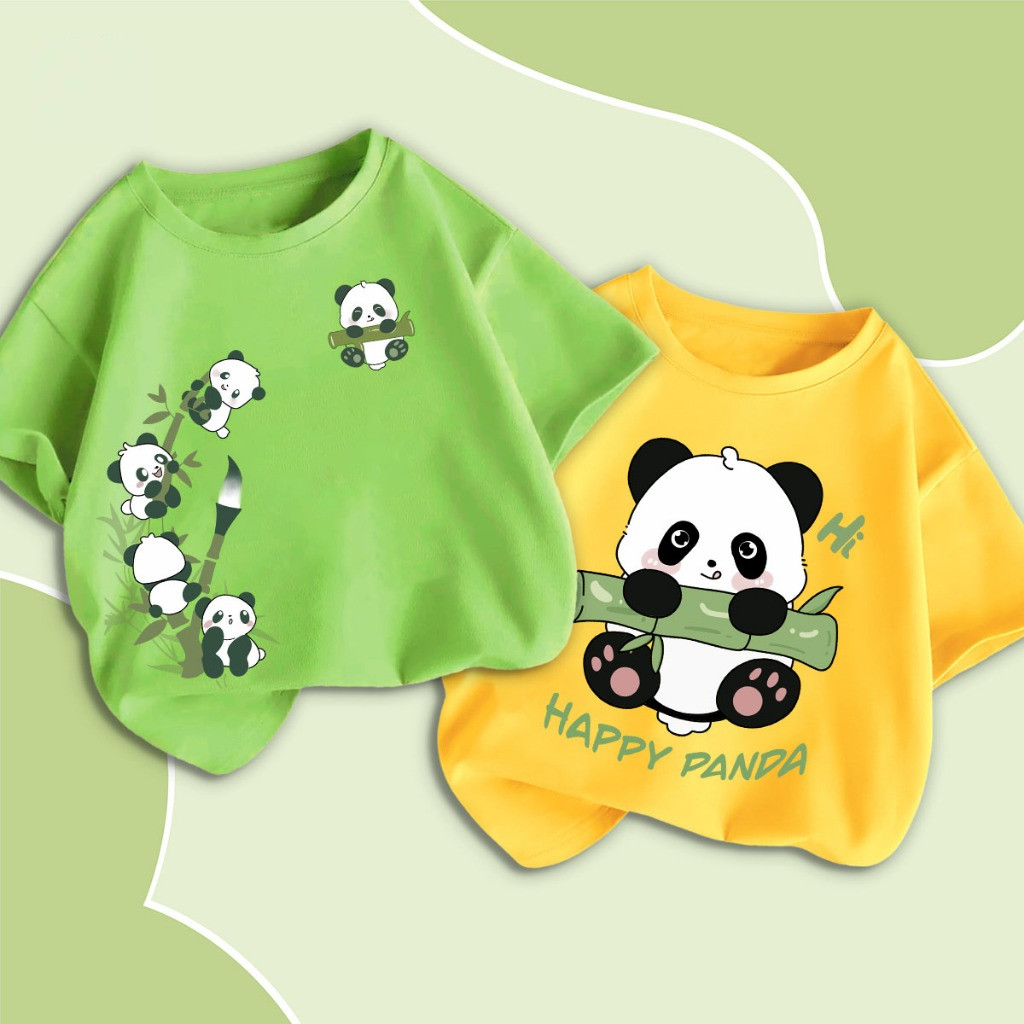 Thời trang và giản dị trẻ em T-Shirt Dễ Thương Gấu Trúc Vòng cổ ngắn sleept-áo sơ mi