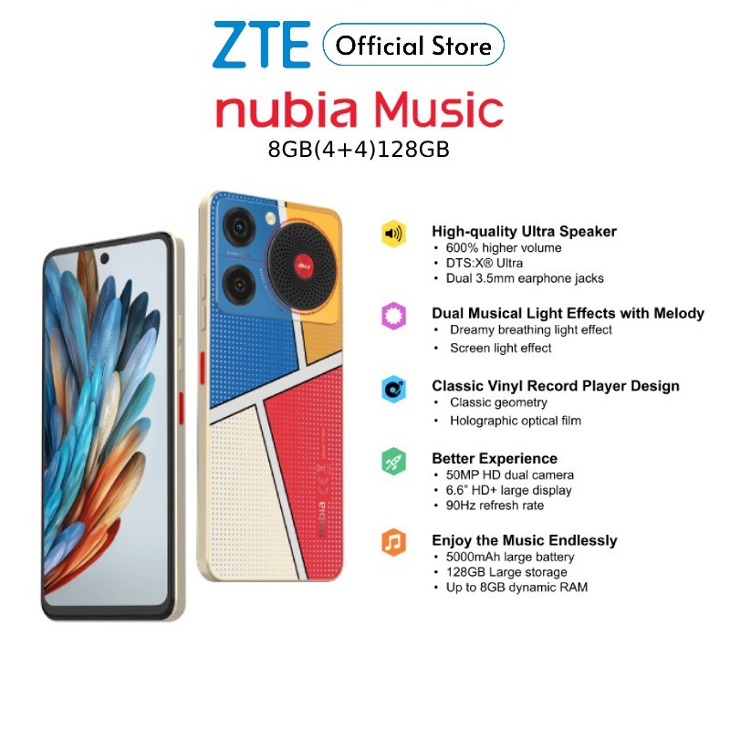 Ảnh Điện thoại Nubia Music NFC 8(4+4)/128GB | 6.6" HD+ 90Hz - Hàng chính hãng 1