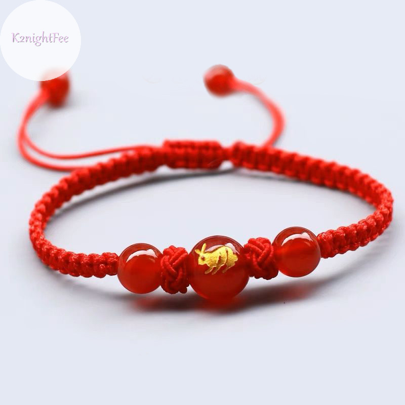 K2nightfee Vòng tay dây đỏ cung hoàng đạo Trung Quốc CNY Trang sức may mắn cho nam và nữ Quà tặng VN