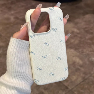 Blue Bow Vỏ Da Trắng Đáng Yêu Cho Samsung s22 s22plus ultra Case Girly S23 S23Plus s23fe s24 s24plus s24ultra Ví Ốp điện thoại