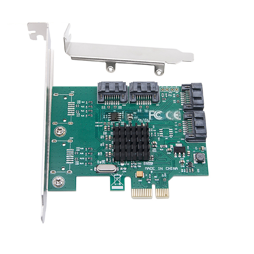 Jmt 5Gbps PCIE x1 đến 4 Cổng SATA 3.0 III Bộ điều khiển PCI-E sang SATA3.0 Card Hub Adapter Thẻ mở rộng Bộ chuyển đổi PCI Express